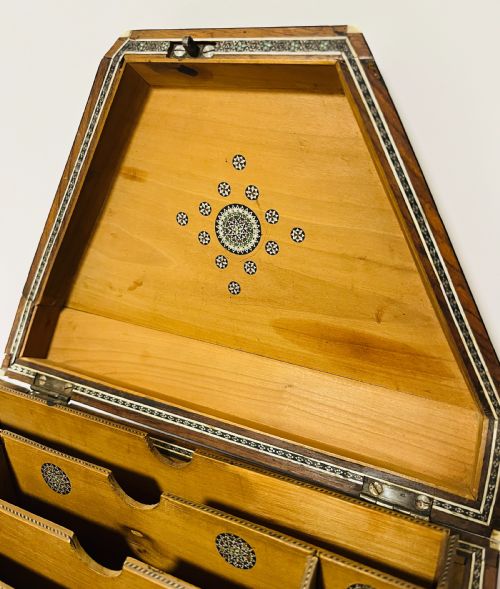 ANGLOINDIAN CARVED WOOD AND BONE STATIONERY BOX - ADDITIONAL PHOTO 11