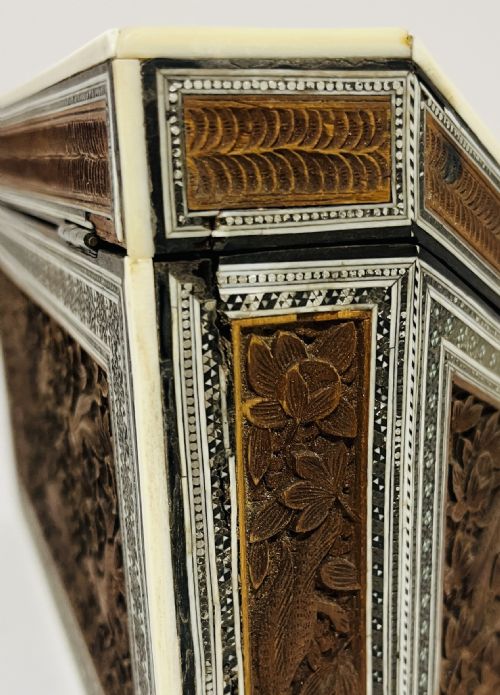 ANGLOINDIAN CARVED WOOD AND BONE STATIONERY BOX - ADDITIONAL PHOTO 14