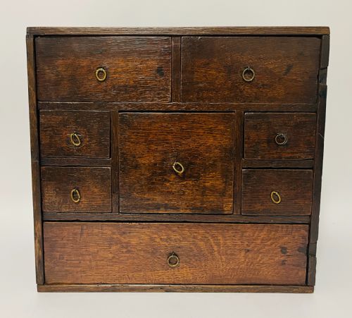 18TH CENTURY GEORGIAN OAK SPICE CABINET - ADDITIONAL PHOTO 3