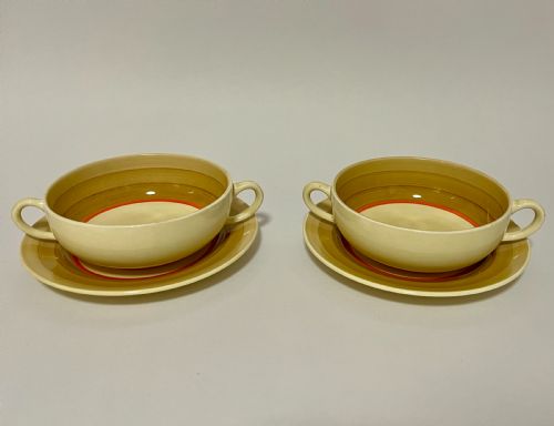 Pair of Clarice Cliff Soup Bowls