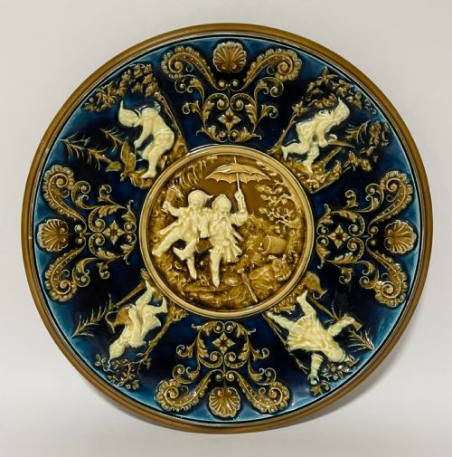 Victorian Majolica Charger by Gebruder Schutz
