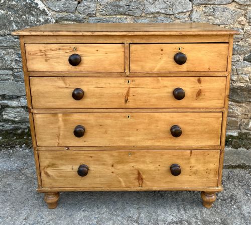 Antique Stripped Pine Chest of Drawers