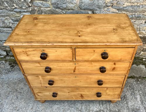 fig 1. Antique Stripped Pine Chest of Drawers