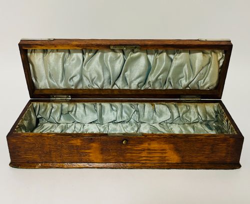 ANTIQUE SILVER MOUNTED OAK BOX - ADDITIONAL PHOTO 7
