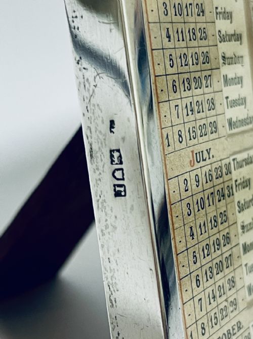 ANTIQUE SILVER PERPETUAL DESK CALENDAR - ADDITIONAL PHOTO 2