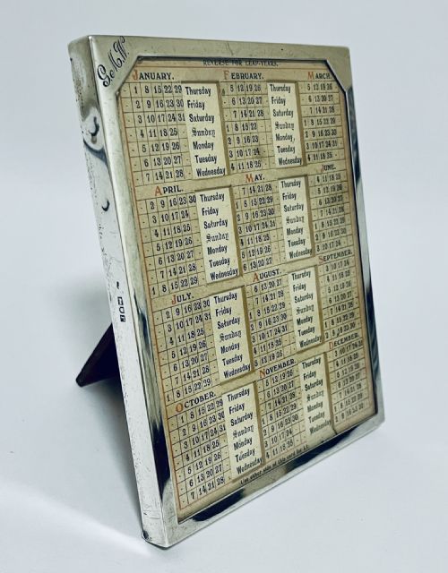 ANTIQUE SILVER PERPETUAL DESK CALENDAR - ADDITIONAL PHOTO 3