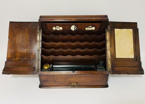 VICTORIAN OAK STATIONERY CABINET