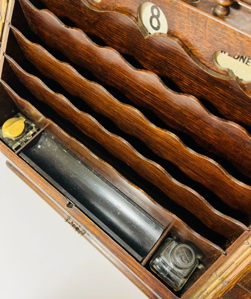 VICTORIAN OAK STATIONERY CABINET - ADDITIONAL PHOTO 3