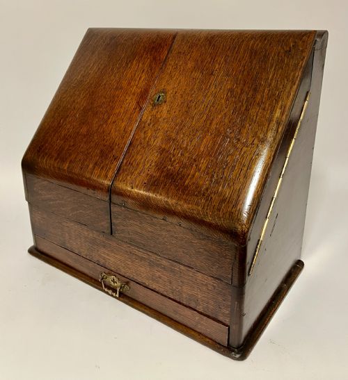 VICTORIAN OAK STATIONERY CABINET - ADDITIONAL PHOTO 8