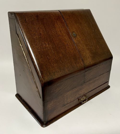 VICTORIAN OAK STATIONERY CABINET - ADDITIONAL PHOTO 12