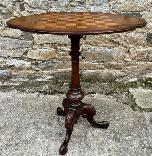 fig 1. Victorian Walnut Chess Table