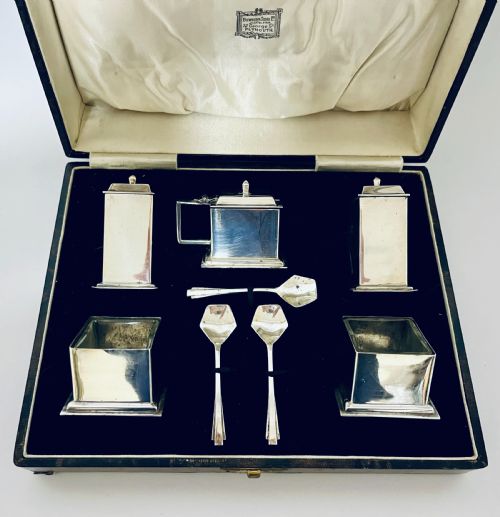 fig 2. Art Deco Silver Cruet Set