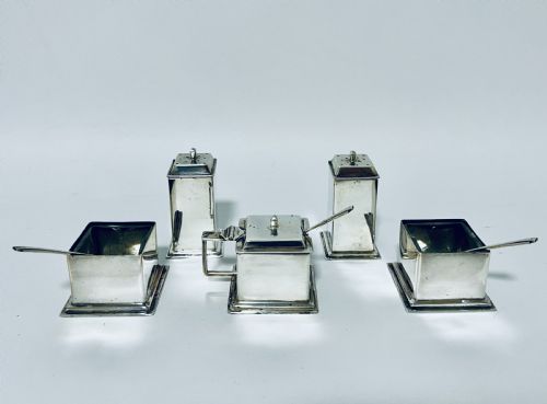 fig 3. Art Deco Silver Cruet Set