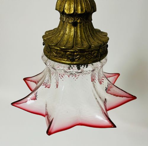 ANTIQUE CRANBERRY GLASS PENDANT - ADDITIONAL PHOTO 2