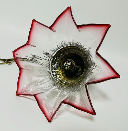 ANTIQUE CRANBERRY GLASS PENDANT - ADDITIONAL PHOTO 4