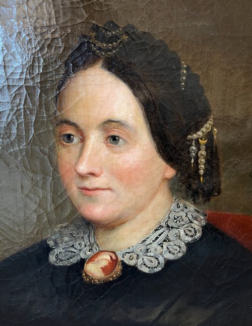 PAIR OF VICTORIAN OIL ON CANVAS PORTRAITS - ADDITIONAL PHOTO 2