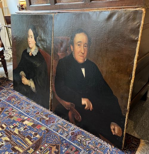 PAIR OF VICTORIAN OIL ON CANVAS PORTRAITS - ADDITIONAL PHOTO 5