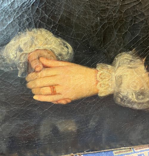 PAIR OF VICTORIAN OIL ON CANVAS PORTRAITS - ADDITIONAL PHOTO 7