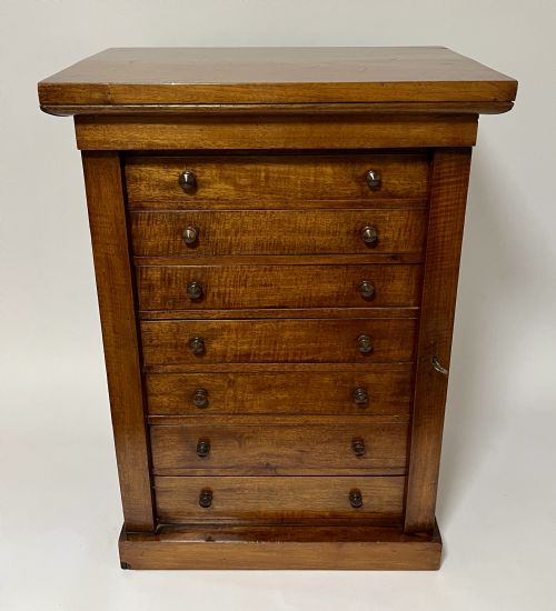 fig 1. Victorian Mahogany Tabletop Wellington Chest