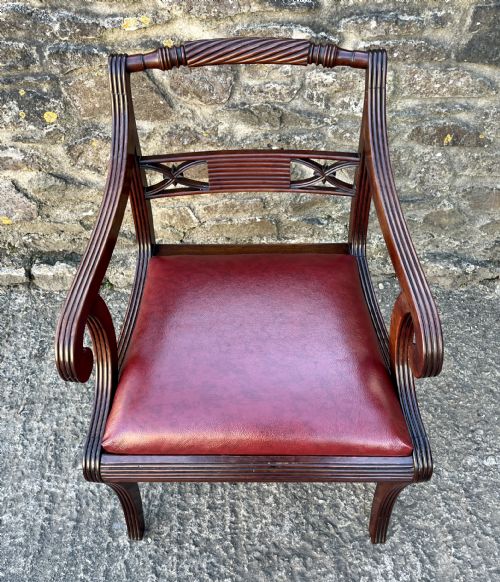 REGENCY MAHOGANY SCROLL ARM CHAIR - ADDITIONAL PHOTO 1