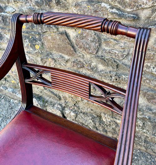 REGENCY MAHOGANY SCROLL ARM CHAIR - ADDITIONAL PHOTO 2