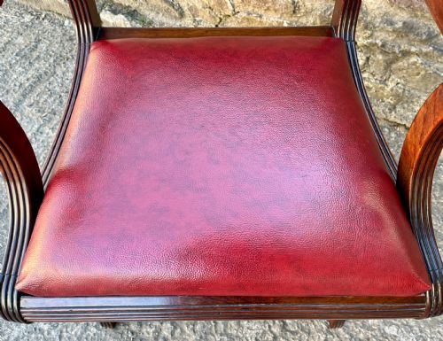 REGENCY MAHOGANY SCROLL ARM CHAIR - ADDITIONAL PHOTO 6