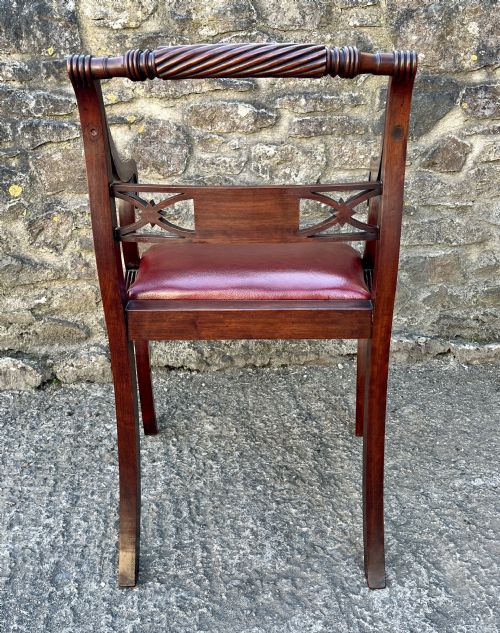 REGENCY MAHOGANY SCROLL ARM CHAIR - ADDITIONAL PHOTO 13