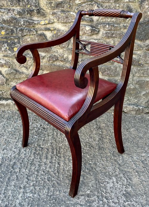 REGENCY MAHOGANY SCROLL ARM CHAIR - ADDITIONAL PHOTO 15