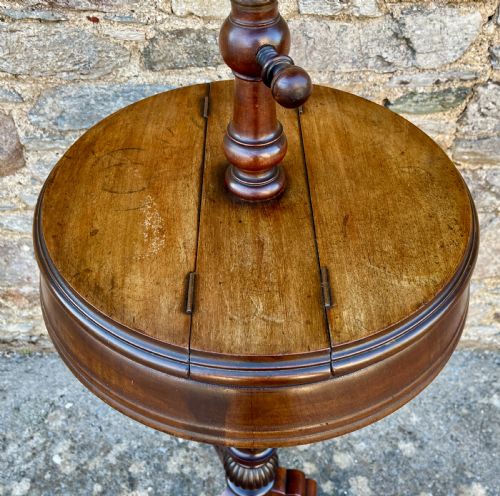 ANTIQUE WALNUT ADJUSTABLE SHAVING MIRROR - ADDITIONAL PHOTO 3