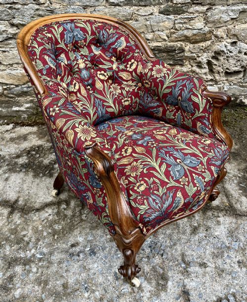 fig 3. Victorian Rosewood Framed Armchair