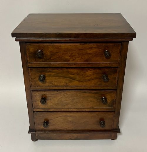 Victorian Walnut Miniature Apprentice Chest of Drawers