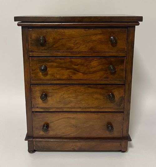 fig 1. Victorian Walnut Miniature Apprentice Chest of Drawers
