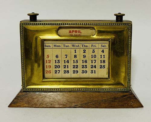Antique Brass Perpetual Desk Calendar
