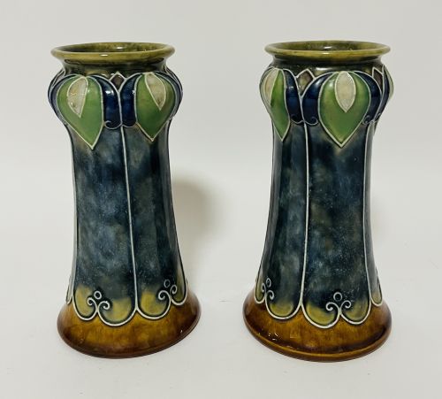 PAIR OF ROYAL DOULTON ART NOUVEAU VASES - ADDITIONAL PHOTO 1