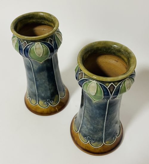 PAIR OF ROYAL DOULTON ART NOUVEAU VASES - ADDITIONAL PHOTO 3
