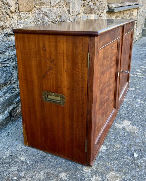 VICTORIAN MAHOGANY MILITARY FILING CABINET - ADDITIONAL PHOTO 12