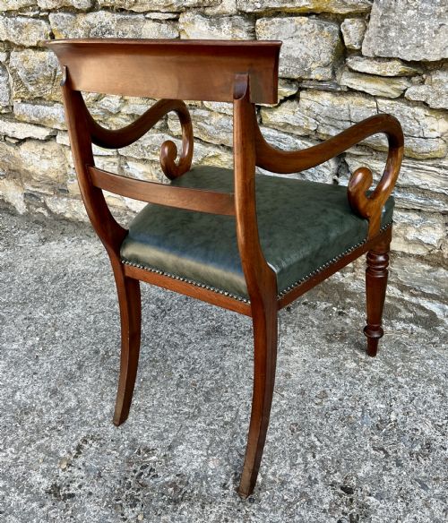 VICTORIAN MAHOGANY SCROLL ARM CARVER CHAIR - ADDITIONAL PHOTO 5