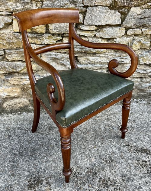 VICTORIAN MAHOGANY SCROLL ARM CARVER CHAIR - ADDITIONAL PHOTO 9