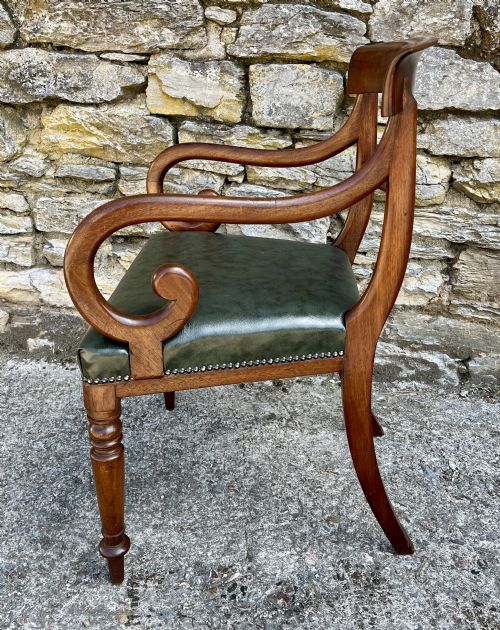 VICTORIAN MAHOGANY SCROLL ARM CARVER CHAIR - ADDITIONAL PHOTO 10