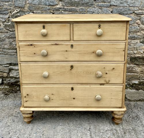 Victorian Stripped Pine Chest of Drawers
