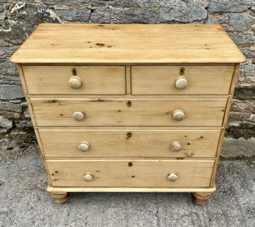 fig 1. Victorian Stripped Pine Chest of Drawers