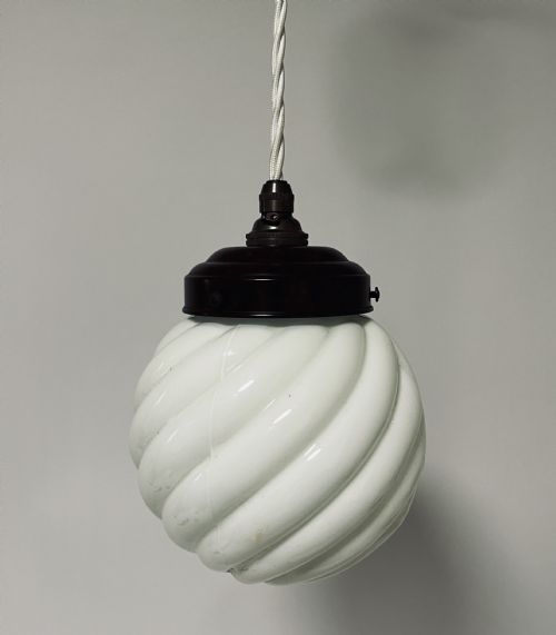 Art Deco Opaline Pendant with Bakelite Gallery