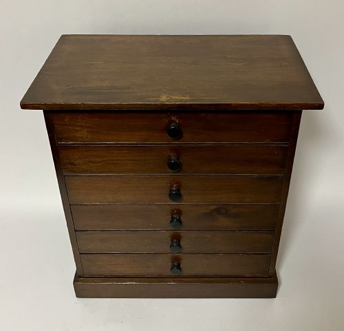 fig 1. Antique Stained Pine Specimen Cabinet