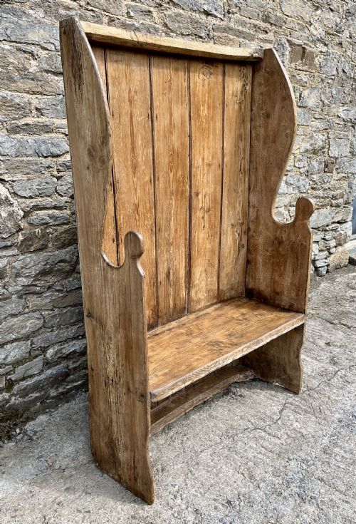 fig 2. Antique High Back Pine and Elm Settle