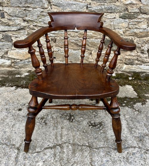 fig 1. Antique Elm Captains Chair