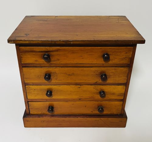 ANTIQUE STAINED PINE SPECIMEN CABINET