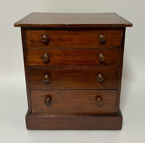 ANTIQUE STAINED PINE COLLECTORS CABINET