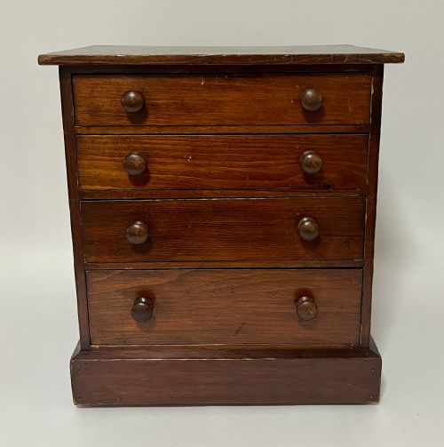 ANTIQUE STAINED PINE COLLECTORS CABINET - ADDITIONAL PHOTO 1