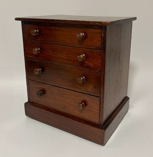 ANTIQUE STAINED PINE COLLECTORS CABINET - ADDITIONAL PHOTO 6
