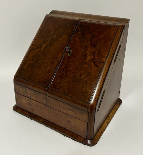 Victorian Burr Walnut Stationery Cabinet